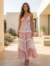 Gleamond | Women’s Floral V Neck Maxi Dress