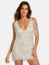 Gleamond | Women’s Fringe Mini Dress Elegant Party Evening Wear