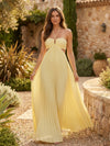 Gleamond | Women’s Pleated Halter Maxi Dress