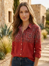 Gleamond | Women’s Printed Button-Down Shirt with Long Sleeves