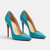 Gleamond | Women's Pointed Toe Stiletto Court Shoes with Contrast Sole and High Heel