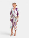 Gleamond | Women's Midi Dress with V Neck and Tie Waist