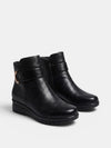 Gleamond | Women's Ankle Boots with Side Zip and Buckle Strap