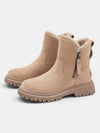 Gleamond | Women's Ankle Boots with Side Zip and Lug Sole