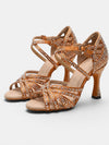 Gleamond | Women's Rhinestone Ballroom Dance Shoes with Strappy Open Toe and Ankle Strap