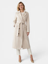 Gleamond | Women's Belted Long Coat with Double Breasted Front