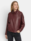 Gleamond | Women's Biker Jacket with Stand Collar and Button Fastening