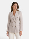 Gleamond | Women's Blazer with Double Breasted Button Fastening and Peak Lapels