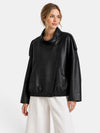Gleamond | Women's Bomber Jacket with High Collar and Asymmetric Press Stud Fastening