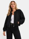 Gleamond | Women's Bomber Jacket with Zip Fastening and Elasticated Cuffs