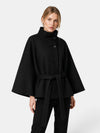 Gleamond | Women's Cape Coat with High Neck and Belted Waist