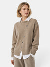 Gleamond | Women's Cardigan with Asymmetric Button Fastening and Long Sleeves