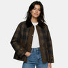 Gleamond | Women's Checked Jacket with Zip Fastening and Patch Pockets
