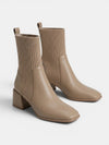 Gleamond | Women's Chelsea Ankle Boots with Square Toe and Block Heel