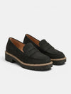 Gleamond | Women's Chunky Penny Loafers with Lug Sole and Round Toe