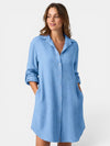 Gleamond | Women's Collared Shirt Dress with Long Sleeves