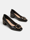 Gleamond | Women's Court Shoes with Block Heel and Ankle Strap