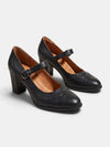 Gleamond | Women's Court Shoes with Mary Jane Strap and Block Heel