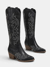 Gleamond | Women's Cowboy Boots with Knee High Design and Block Heel