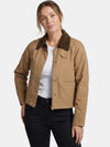 Gleamond | Women's Khaki Cropped Field Jacket with Long Sleeves