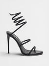 Gleamond | Women's Stiletto Sandals with Open Toe and Spiral Ankle Wrap