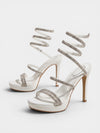 Gleamond | Women's Stiletto Sandals with Open Toe and Spiral Ankle Wrap