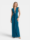 Gleamond | Women's Draped Maxi Dress with Sleeveless Design