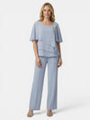 Gleamond | Women's Dressy Layered Top with Wide Leg Trousers