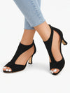 Gleamond | Women's Elegant Cut Out Heeled Sandals