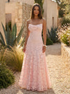 Gleamond | Women's Floral Maxi Dress with Embossed Jacquard Detail