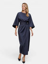 Gleamond | Women's Elegant Midi Dress with Elbow Length Sleeves