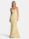 Gleamond | Women's Embroidered Maxi Dress with Sweetheart Neck and Corset Bodice