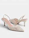 Gleamond | Women's Embellished Stiletto Mules with Pointed Toe and Instep Strap