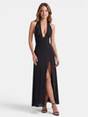 Gleamond | Women's Fitted Halter Neck Maxi Dress
