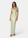 Gleamond | Women's Floor Length Dress with Off-Shoulder Neckline