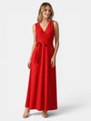Gleamond | Women's Floor Length Maxi Dress with Sleeveless Design