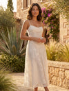 Gleamond | Women's Floral Jacquard Maxi Dress Formal Fit