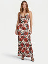Gleamond | Women's V Neck Sleeveless Maxi Dress with Flowing Skirt