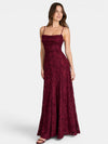 Gleamond | Women's Floral Maxi Dress with Spaghetti Straps and Square Neckline