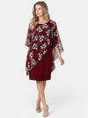 Gleamond | Women's Floral Overlay Midi Dress