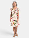 Gleamond | Women's Tiered Ruffle Dress with Round Neck and Short Sleeves