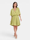 Gleamond | Women's Flowy Mini Dress Draped V-Neck Elegant Party Dress