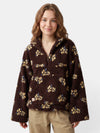 Gleamond | Women's Half Zip Jacket with Hood and Floral Pattern