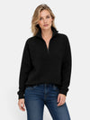 Gleamond | Women's Half Zip Jumper with High Neck and Long Sleeves