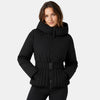 Gleamond | Women's Hooded Jacket with Zip Fastening, Belted Waist and Peplum Hem