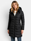 Gleamond | Women's Hooded Puffer Jacket with Zip Fastening and Longline Design