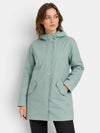 Gleamond | Women's Hooded Raincoat with Snap Button Fastening and Flap Pockets