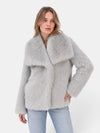 Gleamond | Women's Jacket with Oversized Collar and Long Sleeves