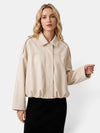 Gleamond | Women's Jacket with Zip Fastening and Shirt Collar