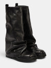 Gleamond | Women's Knee High Boots with Pleated Shaft and Chunky Sole